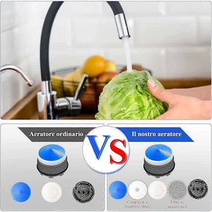 pcs M18.5 Aerator, Kitchen and Bathroom Faucet Aerator, Water Saving Plastic Sink Faucet Aerator With 2 Keys, Blue.
