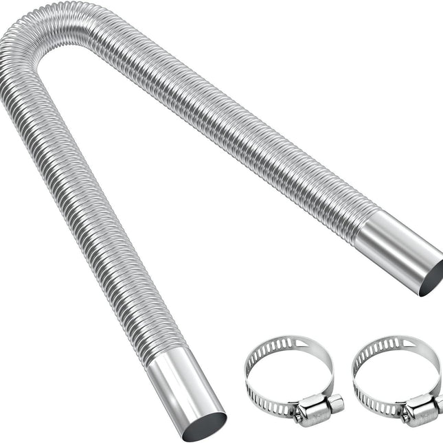 Exhaust pipe for parking heater, 60 cm stainless steel exhaust pipe car exhaust pipe with 2 stainless steel clamps for diesel heater_sai 60cm.