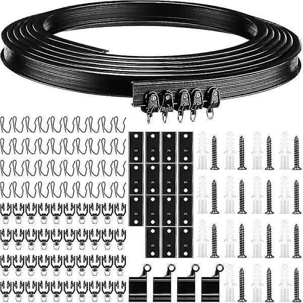 Meter Black Bendable Ceiling Track for Curtains, Flexible Ceiling Curtain Track.