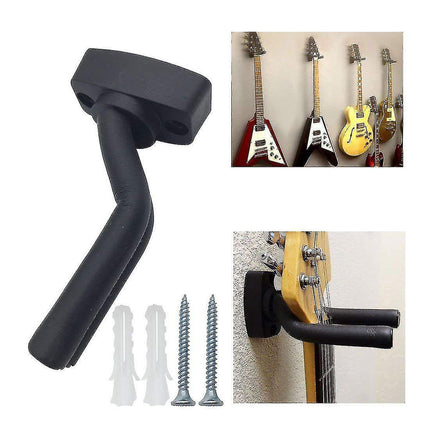 5-pack black guitar hanger wall mount with screws fits guitars.