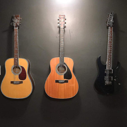 5-pack black guitar hanger wall mount with screws fits guitars.