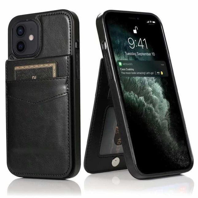 iPhone 13 Mobile Case Card Holder 6CK Retro V3 Black_yux.