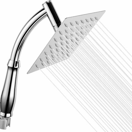Powerful Rain Shower Head - High Pressure Rain Shower Heads - Large Square Shower Head with Chrome Finish - Universal Replacement Shower Accessories.