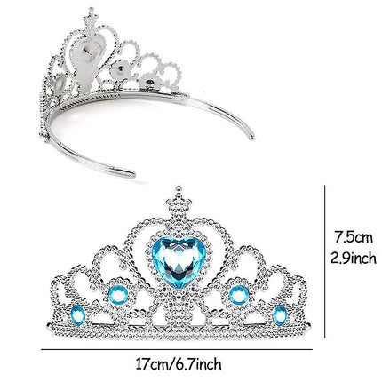 Elsa Princess Dress Clothes Cosplay Dress Up Gloves Wand Crown Jewelry Set Elsa Wig Necklace Braid.