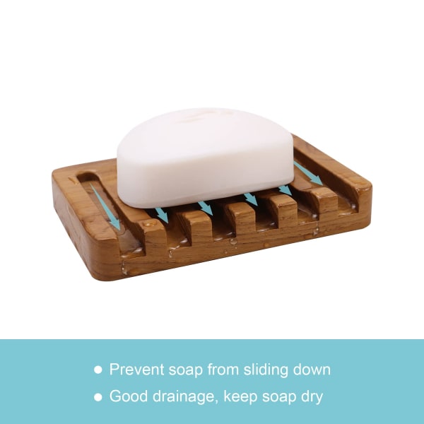 Wooden Soap Dish 2pcs, Soap Holder in Natural Teak, Soap Container for Shower, Bathroom, Kitchen, Bathtub, Razor, Sponges_max_sai.