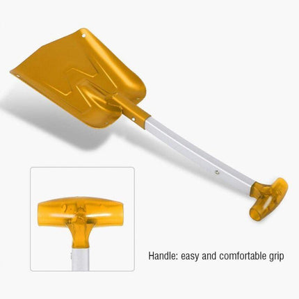 Snow Shovel, Comfortable Handle, Telescopic Snow Shovel Extension, Fine Texture for Outdoor Use (Gold).