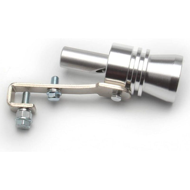 Universal Car Turbo Whistle Simulator, Aluminum Exhaust Whistle, Compatible with 56-85mm Pipe Diameter.