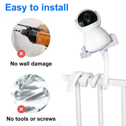 Universal Baby Monitor Holder Longer White Flexible Silicone Baby Camera Tripod.