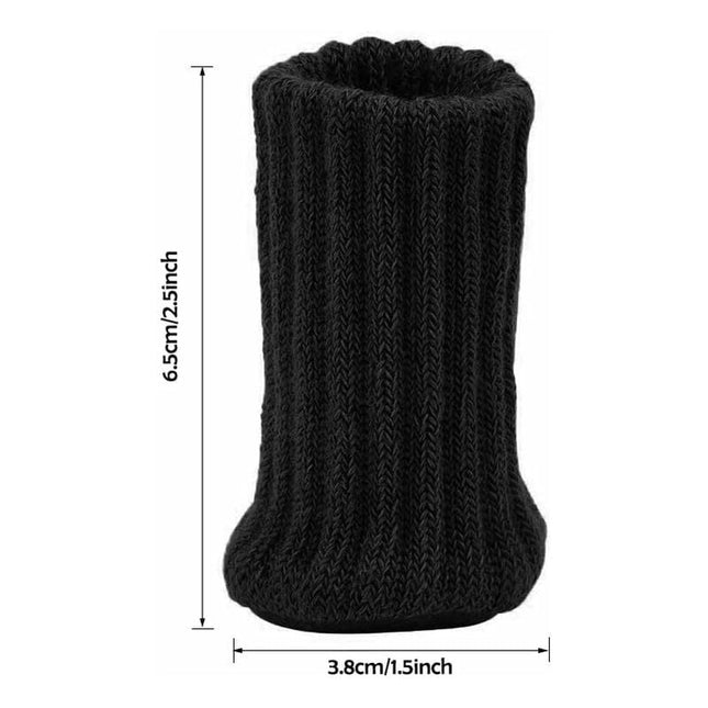 24 pcs Felt Chair Socks, Furniture Table Covers Protectors for Legs Feet Floors - Prevents Scratches and Noise (Black).