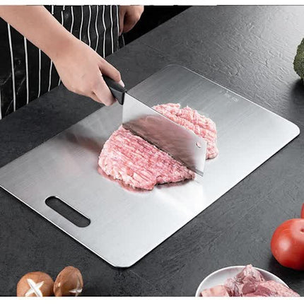 Titanium Cutting Board, Stainless Steel Cutting Board, Double Sided Titanium Compatible with Cutting Meat, Cutting Board Compatible with Fruit, 34x23cm-FD17--FA-.