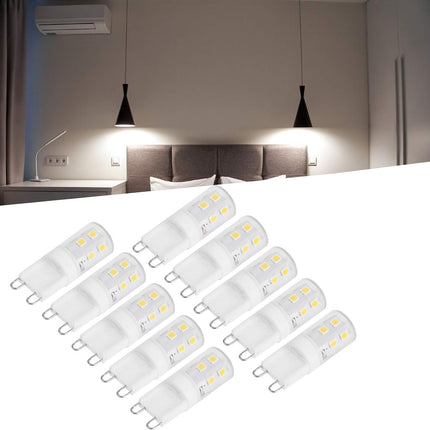 10pcs G9 2W 16LED Mini LED Bulbs, Ceramic Base, Eye Protection, Dimmable Design, Energy Saving Equivalent to 30 Watt Halogen.