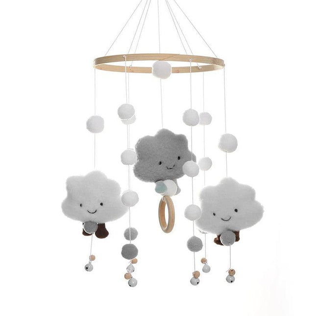 Baby Mobile Music Box, Safe Baby Crib Mobile Hanging Pendant Music Box Bedside Clock Grey_yux Gray.