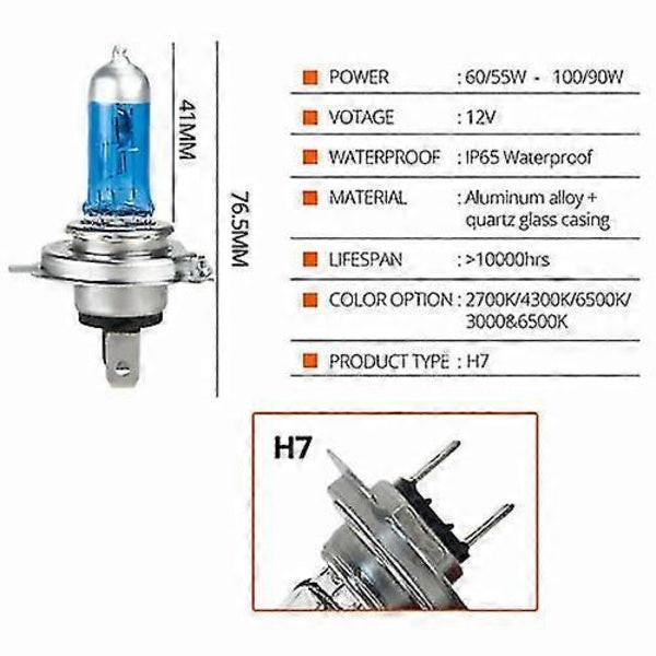 10x H7 100w 8500k Xenon White Halogen Bulbs Power Hid Bulbs 12v Car Lamps.