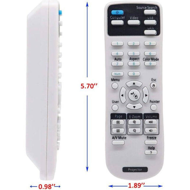 Epson Projector Remote Control Compatible with EB S02 S02H S11 S110 S11H S12 W01 W02 W12 X02 X11 X11H X12 X14 X15 420 425W 430 435W 470 475W 480 485.