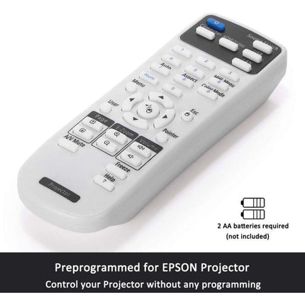 Epson Projector Remote Control Compatible with EB S02 S02H S11 S110 S11H S12 W01 W02 W12 X02 X11 X11H X12 X14 X15 420 425W 430 435W 470 475W 480 485.