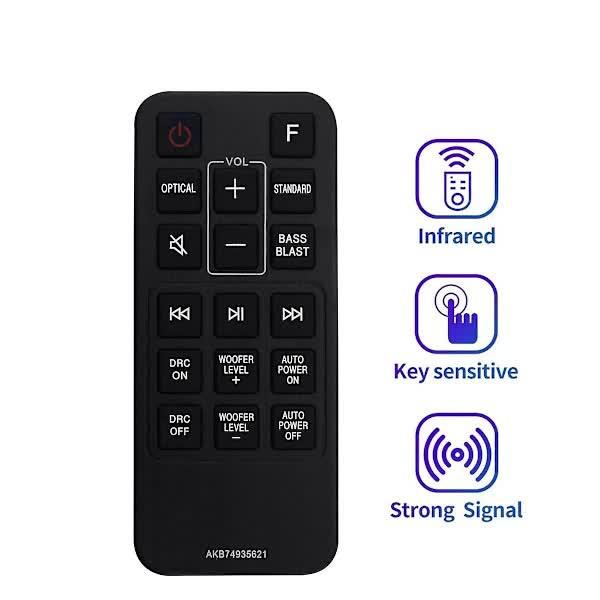 Replacement Remote Control AKB74935621 for LG Soundbar SJ2 SJ2.AEUSLLK SJ2.DEUSLLK.