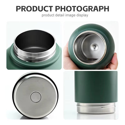 Pawstock 3-in-1 Insulated Dog Water Bottle with Dual Bowls – 1L Stainless Steel Travel Bottle - Navy.