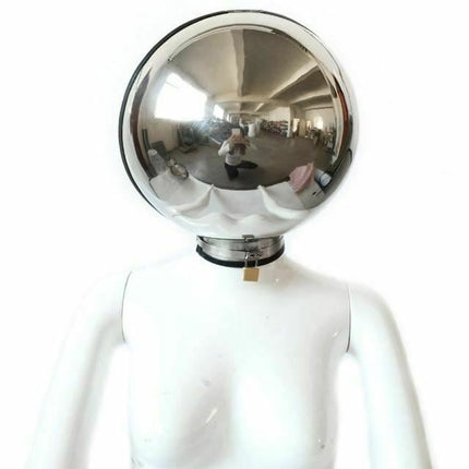 House Of Dasein Stainless Steel Ball Helmet Cuffs Bdsm Sensory Deprivation Play - Black - Female - Helmet