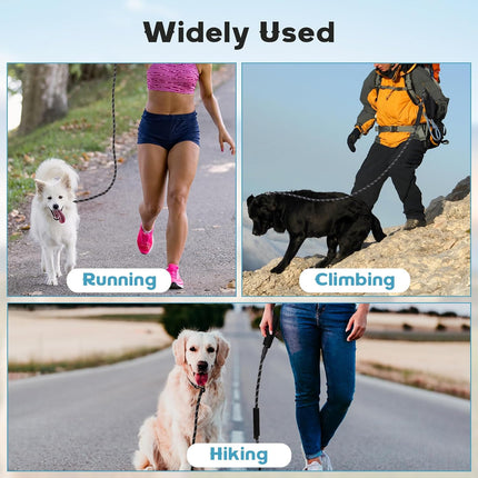 Dog Leash 6 FT with Comfortable Padded Handle, Training Loop Leash with Highly Reflective Threading for Medium Dogs, Black.