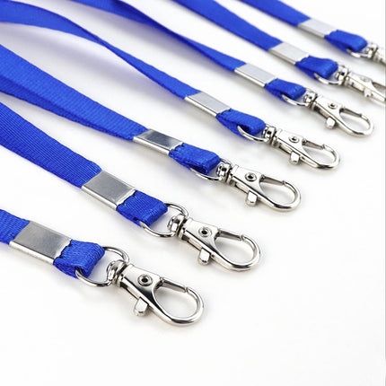 Premium Bulk Navy Blue Lanyards - 17.38 Inch Flat with Clip Swivel Hook Detachable Buckle (20 Pack).