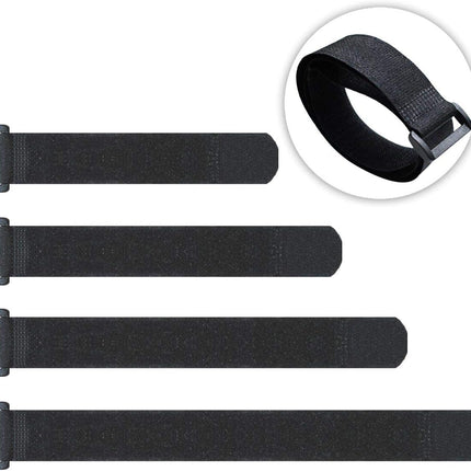 20 Pack Reusable Cinch Straps Fastening Cable Nylon Hook and Loop Ties Down Multipurpose Securing Adjustable Tie Organizer to Keep Home Office from Tangled Cords (Black).