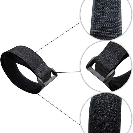 20 Pack Reusable Cinch Straps Fastening Cable Nylon Hook and Loop Ties Down Multipurpose Securing Adjustable Tie Organizer to Keep Home Office from Tangled Cords (Black).