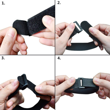 20 Pack Reusable Cinch Straps Fastening Cable Nylon Hook and Loop Ties Down Multipurpose Securing Adjustable Tie Organizer to Keep Home Office from Tangled Cords (Black).