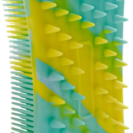 Silicone Body Scrubber Soft Brush for Use in Shower Gentle Exfoliating Loofah Scalp Massager 2 1 Bath and Shampoo Women Men Lathers Well Easy to Clean (Camouflage Green).