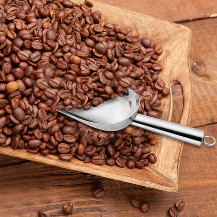 Stainless Steel Ice Scoop Metal for Candy Pet Food Flour Coffee Beans Sugar Kitchen Scooper Maker Dishwasher Safe Small Scoops Bar Party Wedding Utility (Silver).