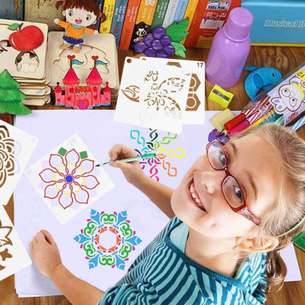 36 Pack Mandala Stencils (3.6x3.6 Inch) Dotting Painting Template Stencil Set for Perfect DIY Art Projects Wood Wall Floor Fabric Furniture Tile Christmas Gift (Reusable).