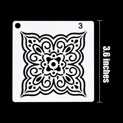 36 Pack Mandala Stencils (3.6x3.6 Inch) Dotting Painting Template Stencil Set for Perfect DIY Art Projects Wood Wall Floor Fabric Furniture Tile Christmas Gift (Reusable).