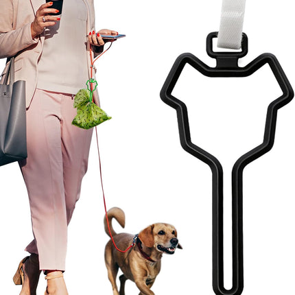 2Pcs Dog Poop Bag Holder, Premium Waste Bag Holder Carrier for Leash, Dog Poop Bag Dispenser for Walking Running Bicycle Accessory (Black).
