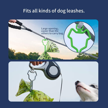 2Pcs Dog Poop Bag Holder, Premium Waste Bag Holder Carrier for Leash, Dog Poop Bag Dispenser for Walking Running Bicycle Accessory (Black).