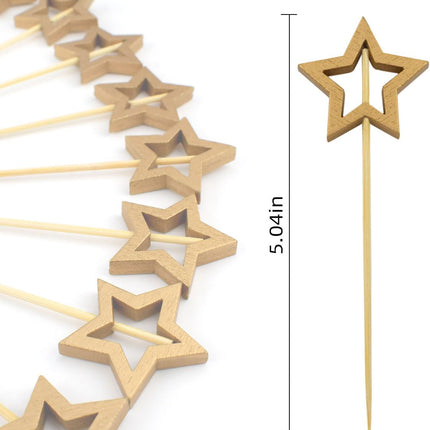 Little Star 100 Pack Cupcake Toppers - Glitter Cake Gold for Wedding, Baby Shower & Valentine's Day.
