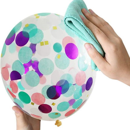 50 Pack Mermaid Party Balloons 12 Inch Light Purple Dark Pink Blue Latex & Confetti Birthday Bridal Shower Wedding Baby Decorations Princess Supplies.