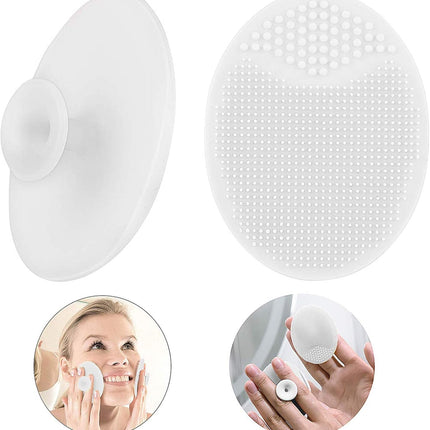 Silicone Face Scrubbers Exfoliator Brush-Facial Cleansing Brush Blackhead Scrubber Exfoliating Pads Precision Pore Pad Acne Removing Brush-2 Pack, White.