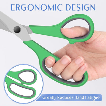 3 Pack Scissors Set, 8.3" Heavy Duty Scissors with 25 mm Thickness Sharp Blades & Ergonomic Soft-Grip Handles, All Purpose Scissors for Office, School, Kitchen, Crafts, Sewing, Right/Left Hand Use.