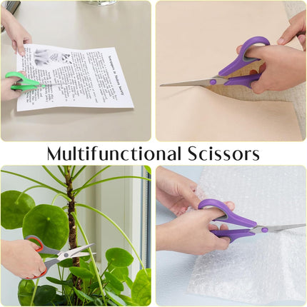 3 Pack Scissors Set, 8.3" Heavy Duty Scissors with 25 mm Thickness Sharp Blades & Ergonomic Soft-Grip Handles, All Purpose Scissors for Office, School, Kitchen, Crafts, Sewing, Right/Left Hand Use.