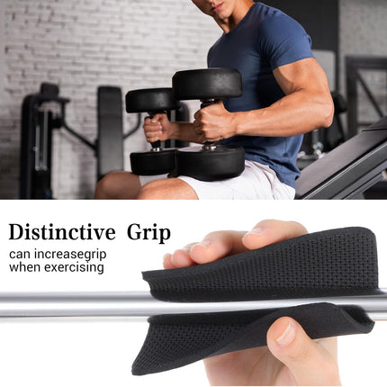 8 PCS Gym Grip Pads Rubber Weight Big Back Lifting Grips Workout Hand Pads Anti-Slip Weight Training Hand Grips Hands Protector for Gym Pull up Training Men Women No Sweaty (Black).