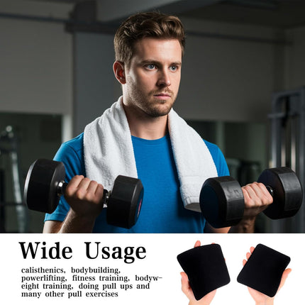 8 PCS Gym Grip Pads Rubber Weight Big Back Lifting Grips Workout Hand Pads Anti-Slip Weight Training Hand Grips Hands Protector for Gym Pull up Training Men Women No Sweaty (Black).
