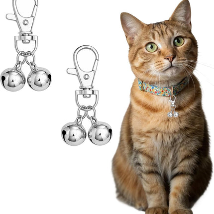 10 PCS Small Bell for Dog Collar Loud Bells for Cat Collars Mini Sliver Training Bells Cat Loud Bell Necklace with Heavy Duty Snap Clips Pet Pendant for Dogs Pets Tracking Training Christmas Gift.