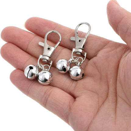 10 PCS Small Bell for Dog Collar Loud Bells for Cat Collars Mini Sliver Training Bells Cat Loud Bell Necklace with Heavy Duty Snap Clips Pet Pendant for Dogs Pets Tracking Training Christmas Gift.