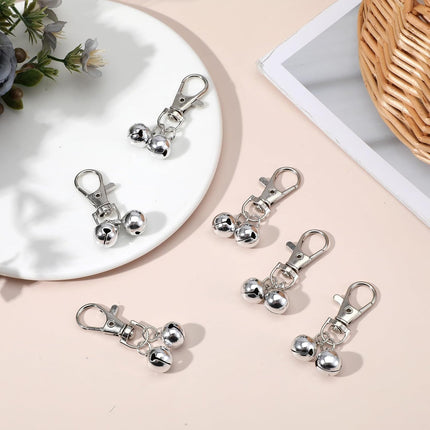 10 PCS Small Bell for Dog Collar Loud Bells for Cat Collars Mini Sliver Training Bells Cat Loud Bell Necklace with Heavy Duty Snap Clips Pet Pendant for Dogs Pets Tracking Training Christmas Gift.