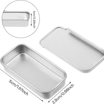Xindojuz 6 PCS Empty Slide Top Lip Balm Containers, Small Aluminum Tins with Lids Lip Balm Tin Box Holder Mini Metal Storage Organizer for Candles Jewelry Crafts Storage Kit (2×1×0.4 Inch, Silver).