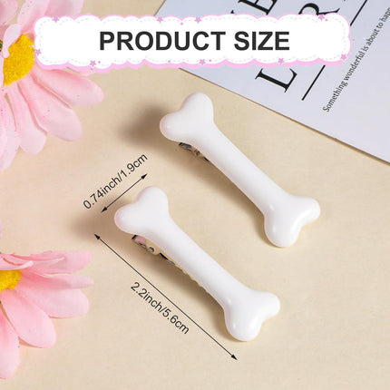 6 PCS Bone Clips, Cute Dog Bone Hair Clip Halloween White Hairpins Side Hairs Accessories for Women Girls Christmas Cosplay Costume Party Daily Wear, Holiday Celebrations.