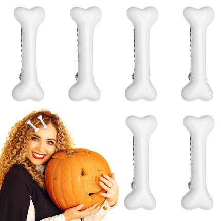 6 PCS Bone Clips, Cute Dog Bone Hair Clip Halloween White Hairpins Side Hairs Accessories for Women Girls Christmas Cosplay Costume Party Daily Wear, Holiday Celebrations.