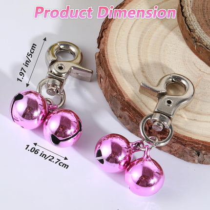 2 PCS Pet Bells for Collar Small Bell for Dog Cat Collar Bells Only Loud Training Pendant Accessories Stainless Steel Collars Charm with Heavy Duty Snap Clips for Dogs Kitty Puppy Pet (Purple).