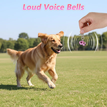 2 PCS Pet Bells for Collar Small Bell for Dog Cat Collar Bells Only Loud Training Pendant Accessories Stainless Steel Collars Charm with Heavy Duty Snap Clips for Dogs Kitty Puppy Pet (Purple).