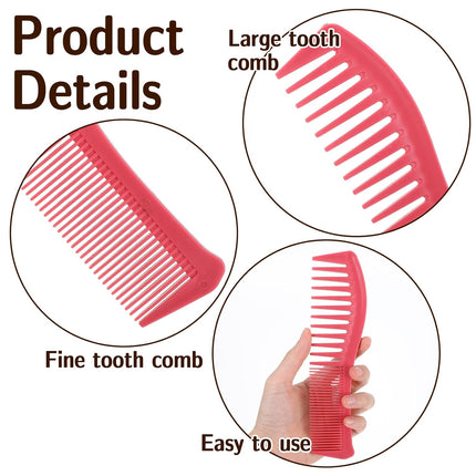 5 Pcs Comb Set Wide Tooth Combs for Hair Styling Detangling Double Sided Wide And Fine Tooth Comb All Purpose Hairstyle Shower Combs for Women Men Thin Thick Straight Hair (5 Colors).