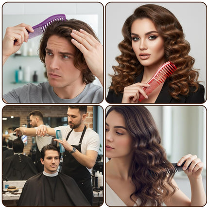 5 Pcs Comb Set Wide Tooth Combs for Hair Styling Detangling Double Sided Wide And Fine Tooth Comb All Purpose Hairstyle Shower Combs for Women Men Thin Thick Straight Hair (5 Colors).